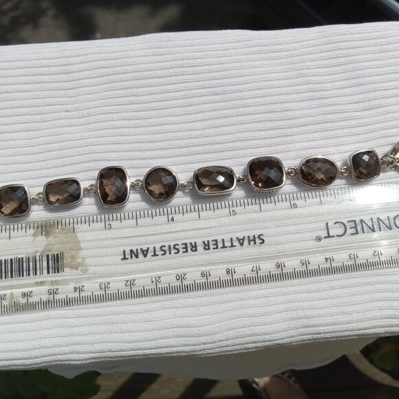 Very Sparkly Smoky Quartz 925 Bracelet - Picture 4 of 4